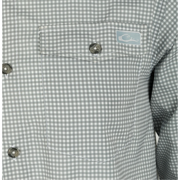 Drake Frat Gingham Check Button-Down Long Sleeve Shirt - Dark Shadow