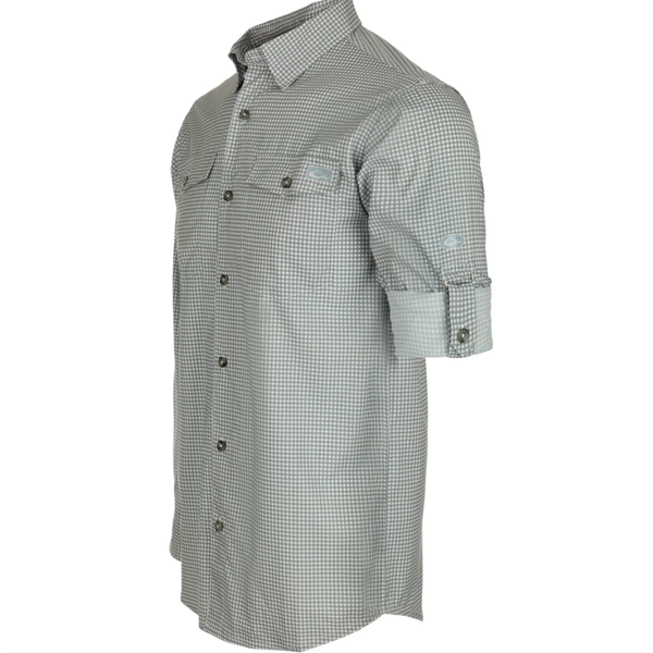 Drake Frat Gingham Check Button-Down Long Sleeve Shirt - Dark Shadow