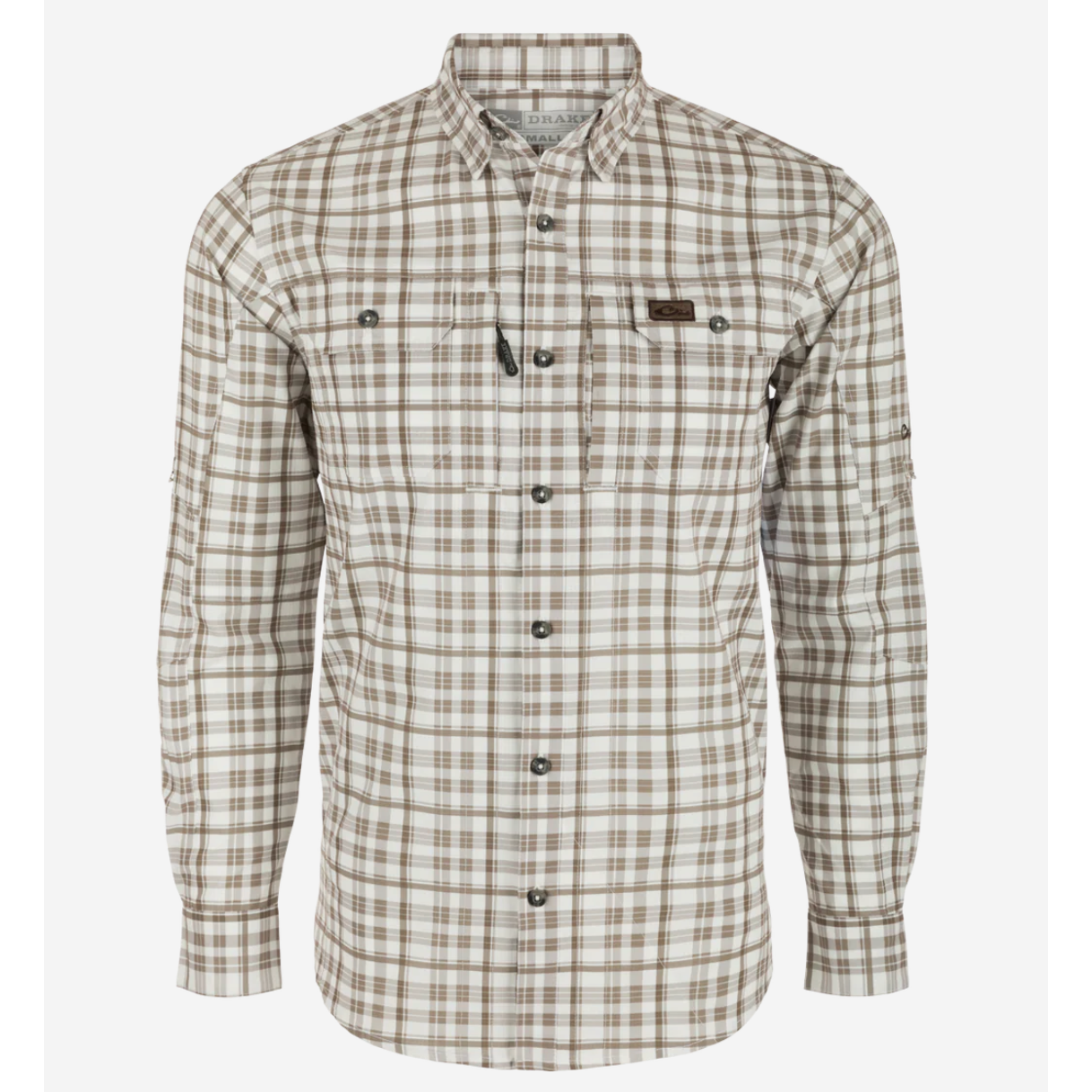 Drake Hunter Creek Window Pane Plaid Shirt - Chocolate Chip