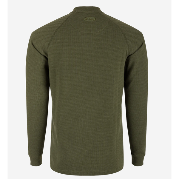 Drake Weston Lakes Waffle Long Sleeve Henley - Kalamata Heather