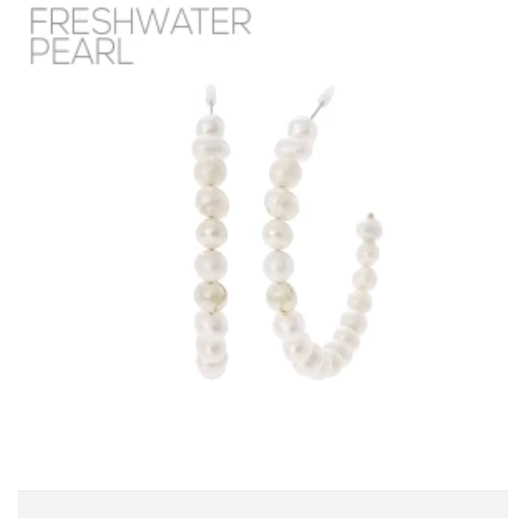 Freshwater Pearl 2" Hoop Earring