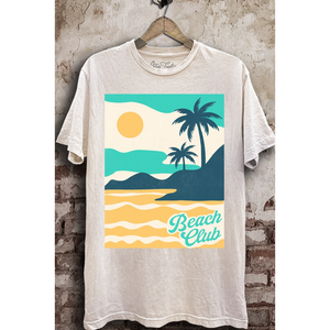 Beach Club Graphic Oversized  T Shirt