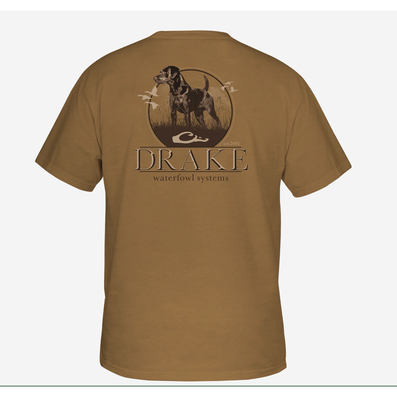 Drake Standing Black Lab T-Shirt by Drake Waterfowl