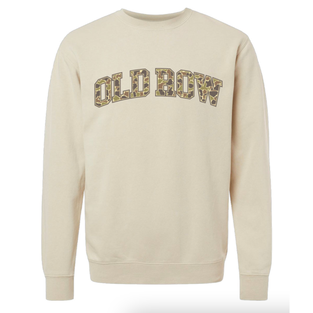 Old Row Camo Pigment Dyed Crewneck - Ivory by Old Row