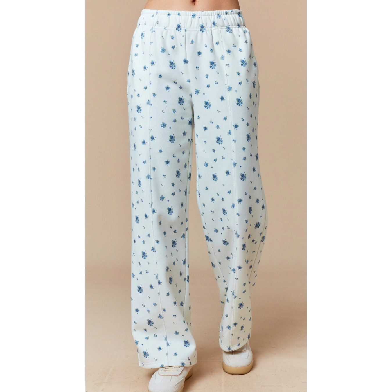 Floral Ditsy Printed Fleece Terry Pants