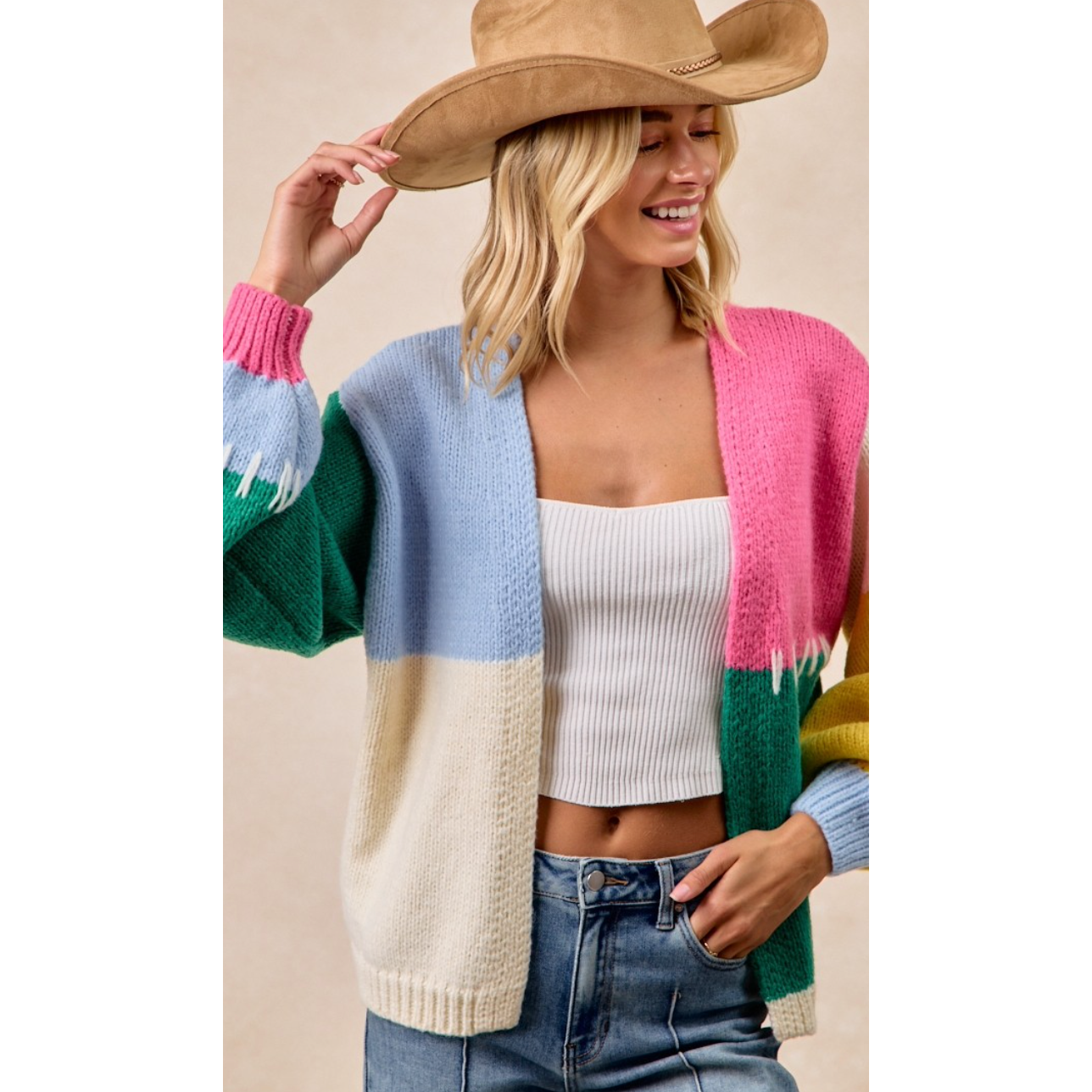 Color Block Cardigan