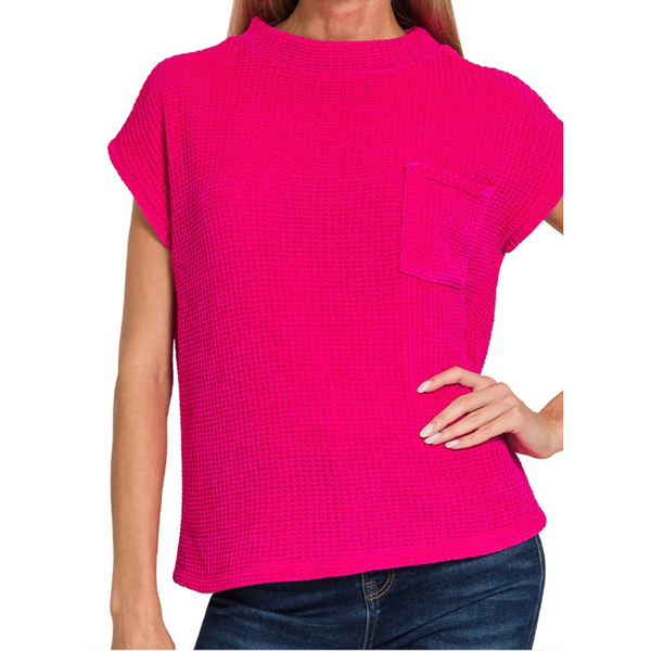Chenille Short Sleeve Sweater