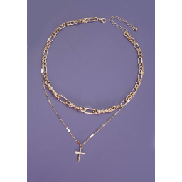 Row Cross Layer Necklace