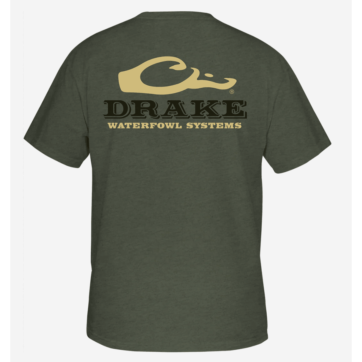 Drake Waterfowl Logo Short Sleeve Tee - Kalamata Olive Light Heather