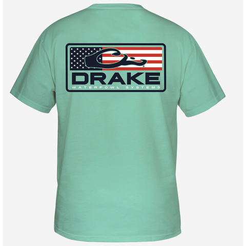 Drake Patriotic Bar Short Sleeve Tee - Beach Glass