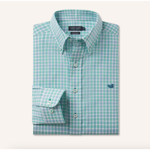 Southern Marsh Odessa Performance Dress Shirt - Green and Teal