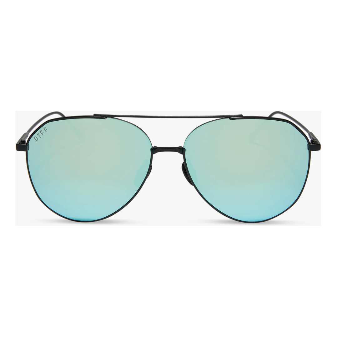 Diff Dash - Matte Black + Blue Mirror + Polarized Sunglasses