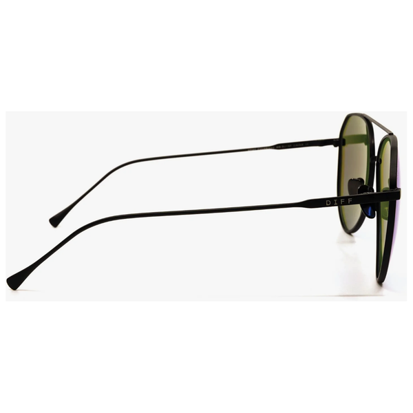 Diff Dash - Matte Black + Blue Mirror + Polarized Sunglasses