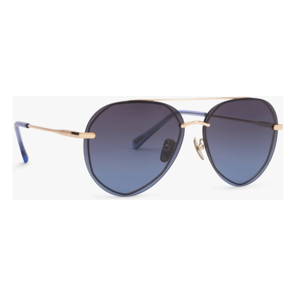 Diff Lenox - Gold + Blue Gradient Polarized Sunglasses