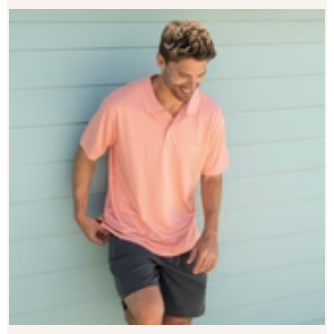 Southern Marsh Cayman Washed Polo - Peach