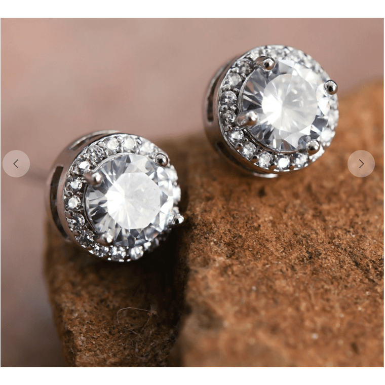 Dainty Round Rhinestone Studs