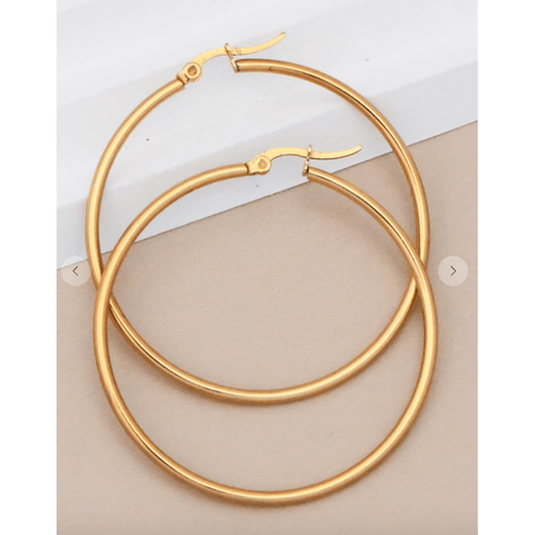 Waterproof Gold Hoops