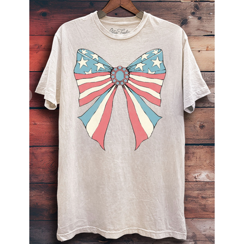 American Ribbon Graphic Tee - Off White Mineral Wash