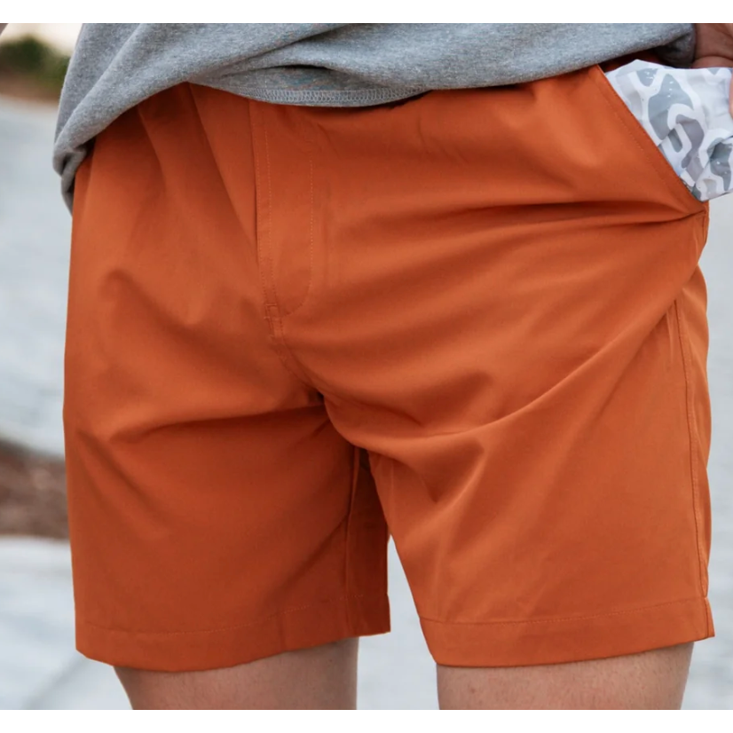 Burlebo Everyday Shorts - Orange - White Camo Pocket