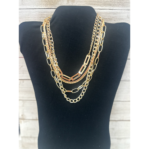 Gold Chain 4 Layer Necklace