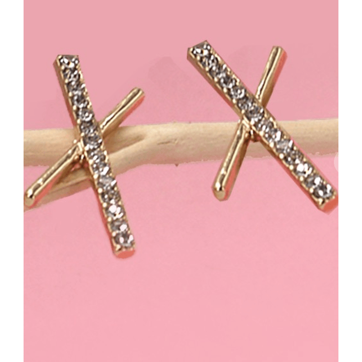 Rhinestone X Designer Earrings