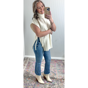 Cream Turtleneck Vest