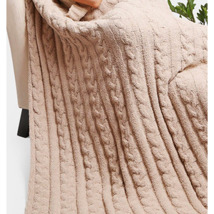 Luxe Braided Cable Knit  Blanket ( Reversible)