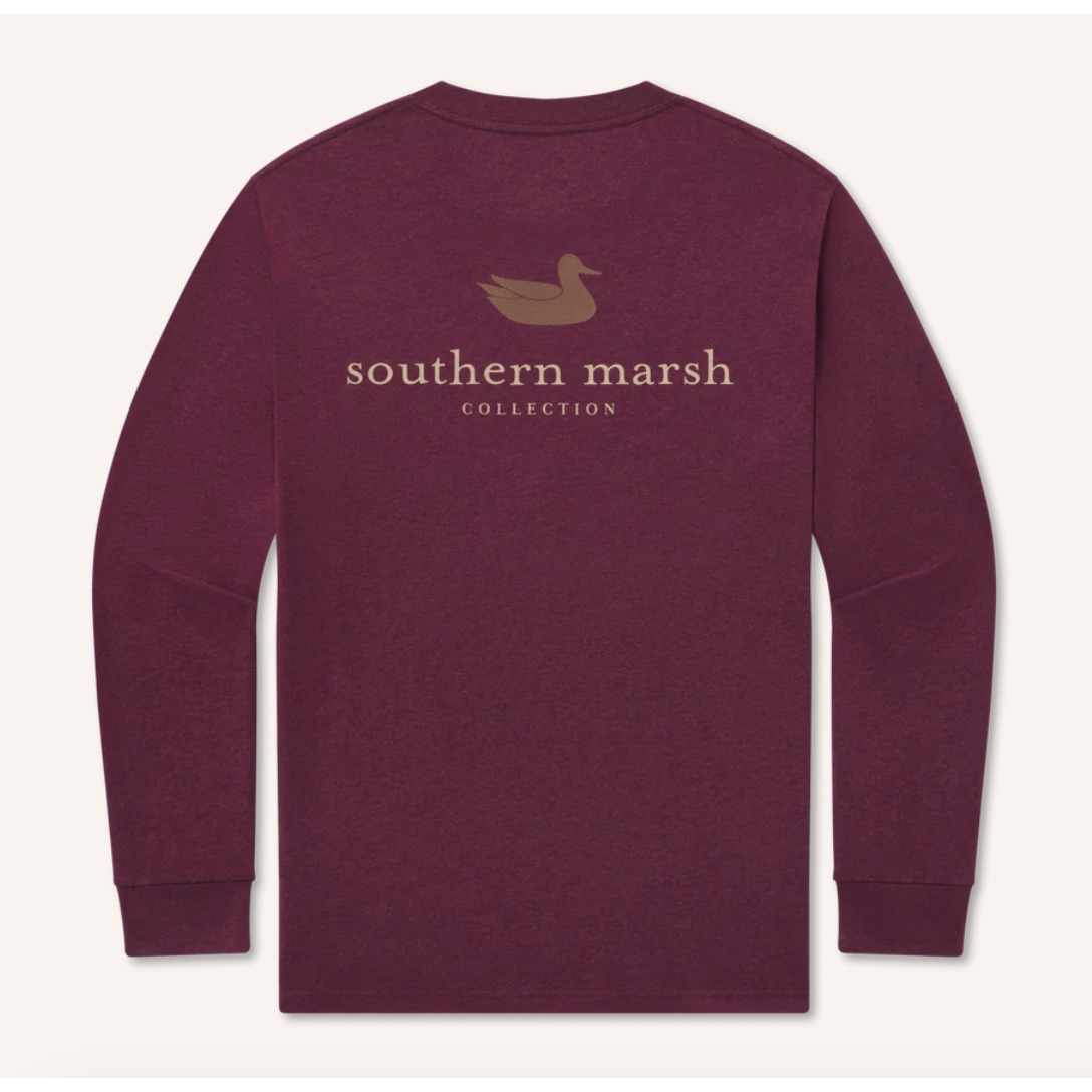 Southern Marsh Authentic Heathered Tee - Long Sleeve-Washed Pinot