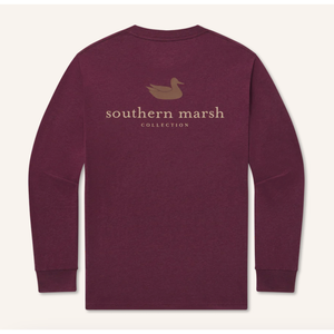 Southern Marsh Authentic Heathered Tee - Long Sleeve-Washed Pinot