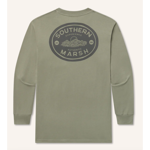 Youth Southern Marsh Branding LS - Mountain Medallion - Bay Green