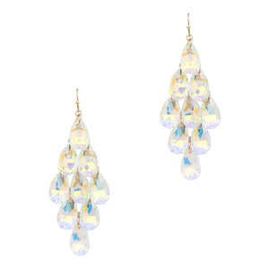 Clear AB Crystal Drop 2.25" Earring