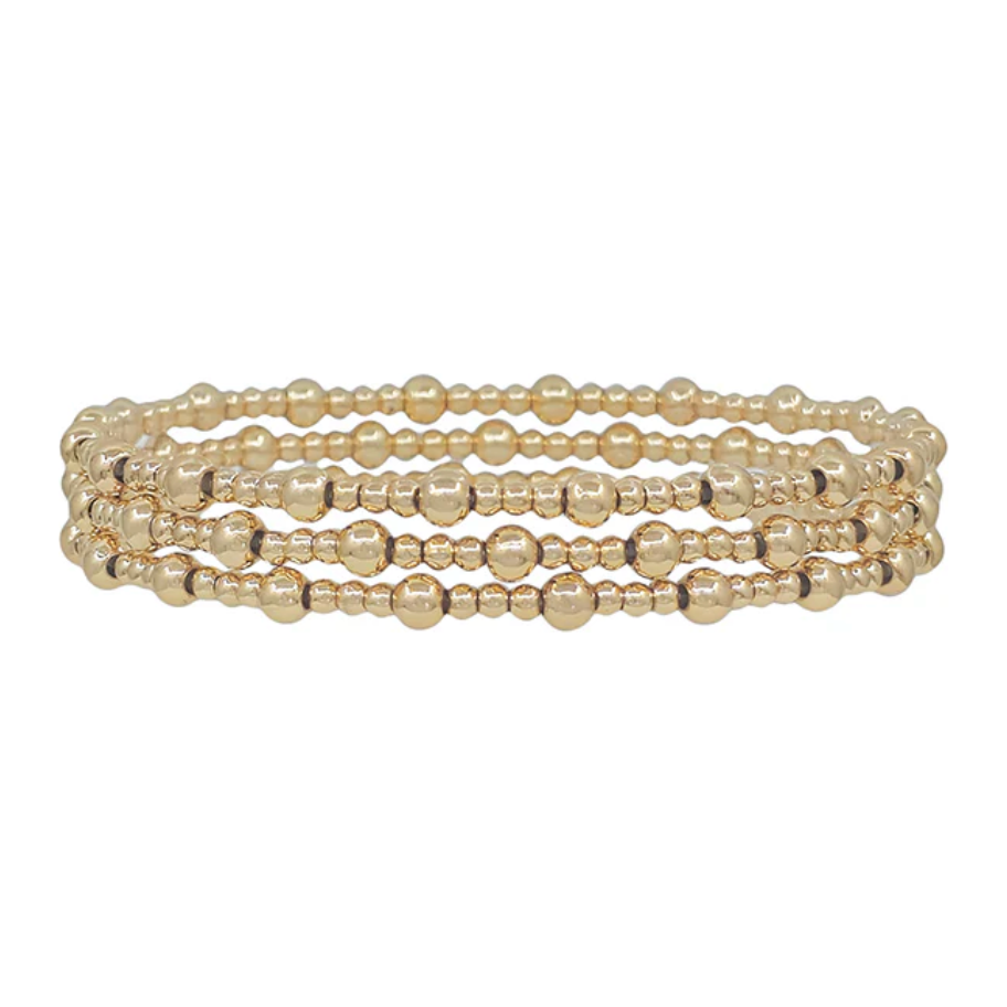 Water Resistant Small Gold Beaded Bracelet