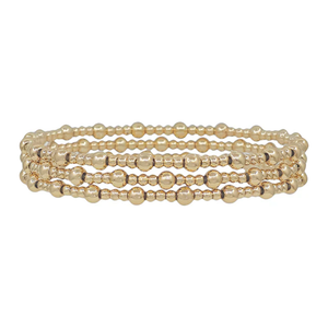 Water Resistant Small Gold Beaded Bracelet