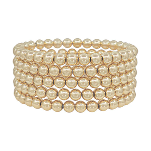 Water Resistant Gold Large Beaded Bracelet