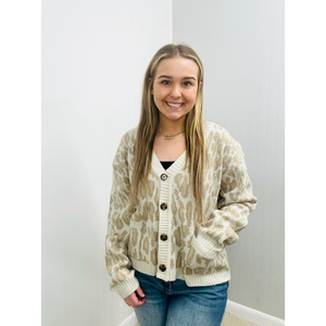 Cheetah Button Down Cardigan