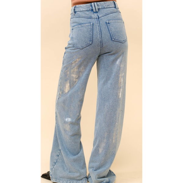 Foil Denim Wash French Terry Sweatpants