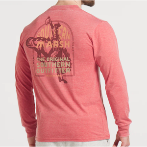 Southern Marsh Long Sleeve Seawash™ Tee - Rodeo Rider - Rust