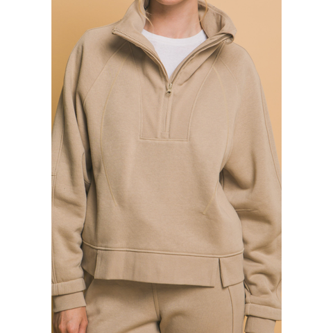 Wide Leg Sweatpants - Khaki