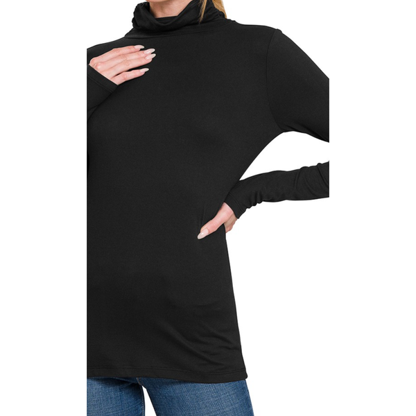 Mock Neck Long Sleeve Top