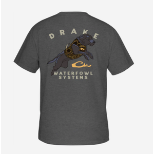 Drake Retro Black Lab SS T-Shirt - Graphite Heather