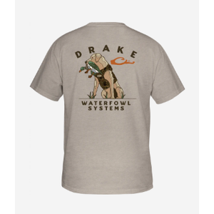 Drake Retro Yellow Lab SS T-Shirt - Cobblestone Light Heather