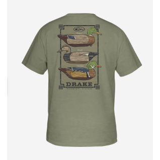 Drake Vintage Decoy Stack SS T-Shirt - Sage Light Heather