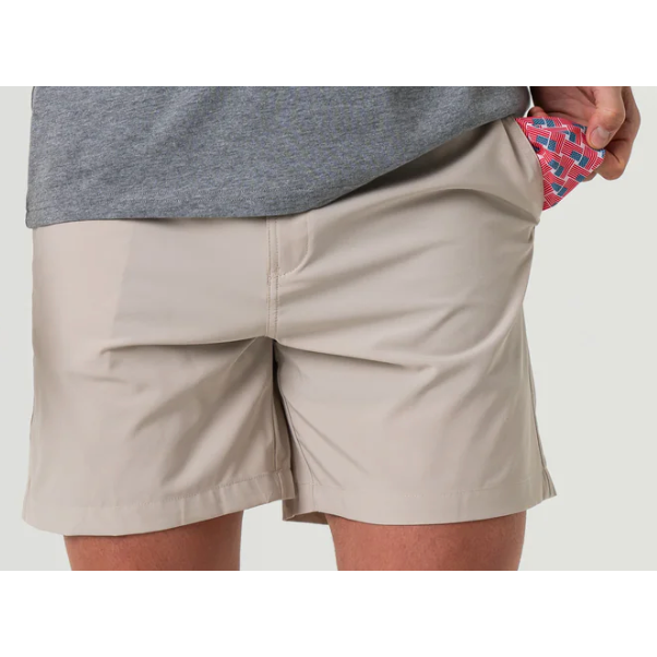 Burlebo Everyday Short - Light Khaki - American Flag Pocket