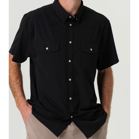 Burlebo Performance Western Pearl Snap Shirt - Black