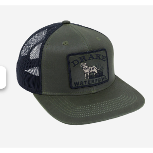 Drake Waxed Cotton Dog Patch Hat - Olive/Black by Drake