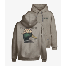 Drake Graphic Hoodie Back Cap Mallard Island Fossil - Light Heather