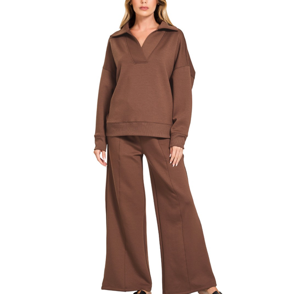 Scuba Collared Pullover & Pants Set