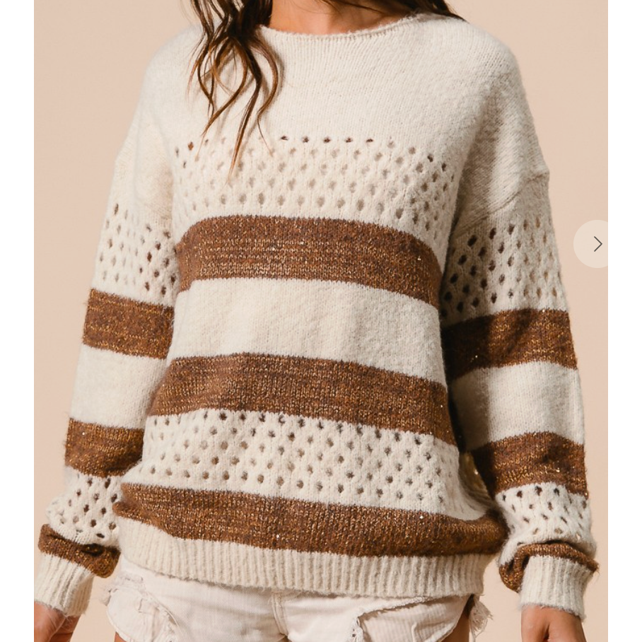Stripe Patterned Sweater Top