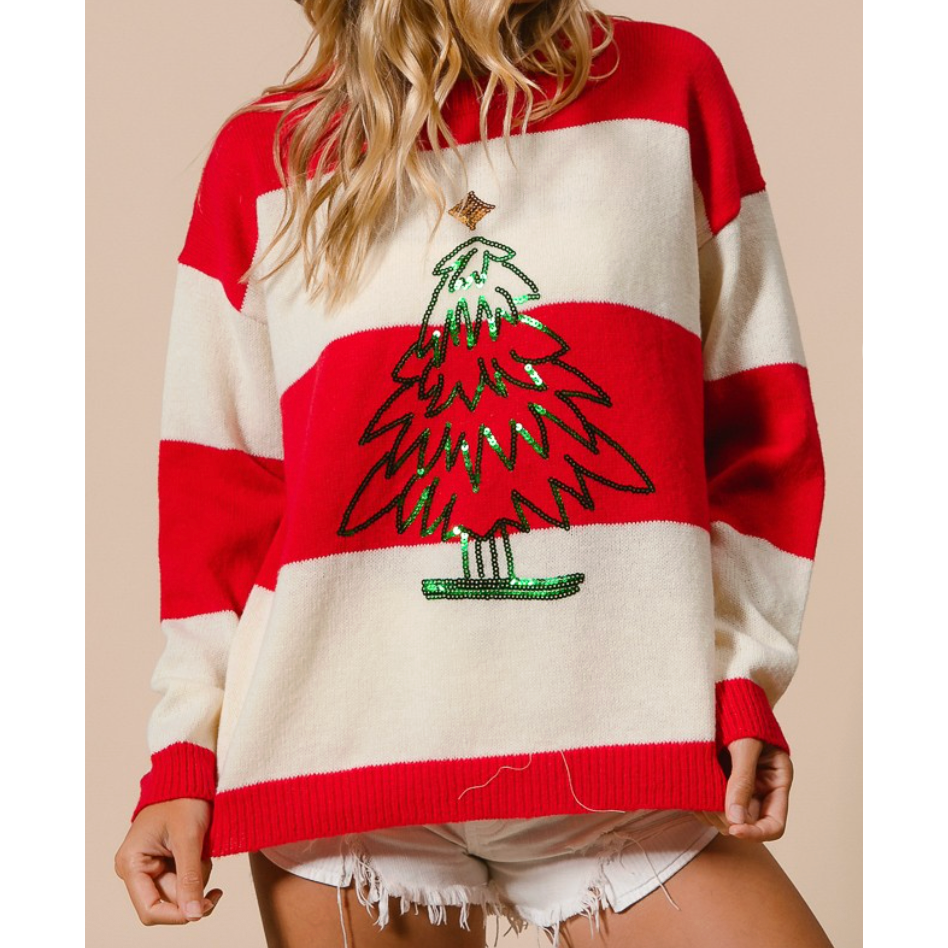 Christmas Tree Sequin Sweater