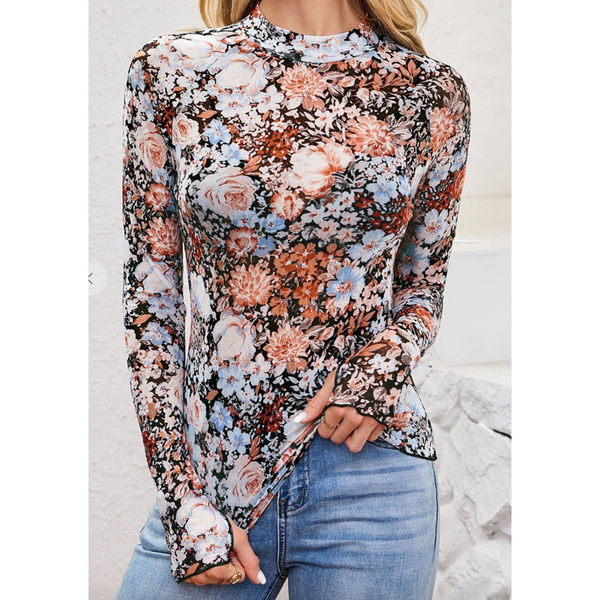 Sheer Long-Sleeve Top